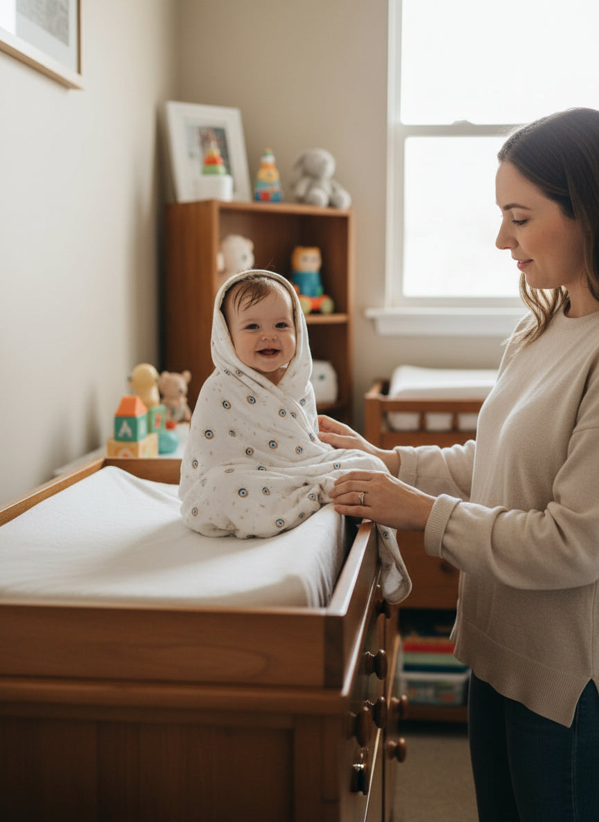 La cape de bain Nazar : douceur protectrice